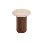 Imperial Walnut Side Table - Stone Look Beige Side Table Iggy-Core