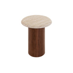 Imperial Walnut Side Table - Stone Look Beige Side Table Iggy-Core