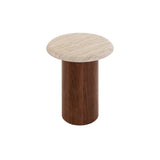 Imperial Walnut Side Table - Stone Look Beige Side Table Iggy-Core