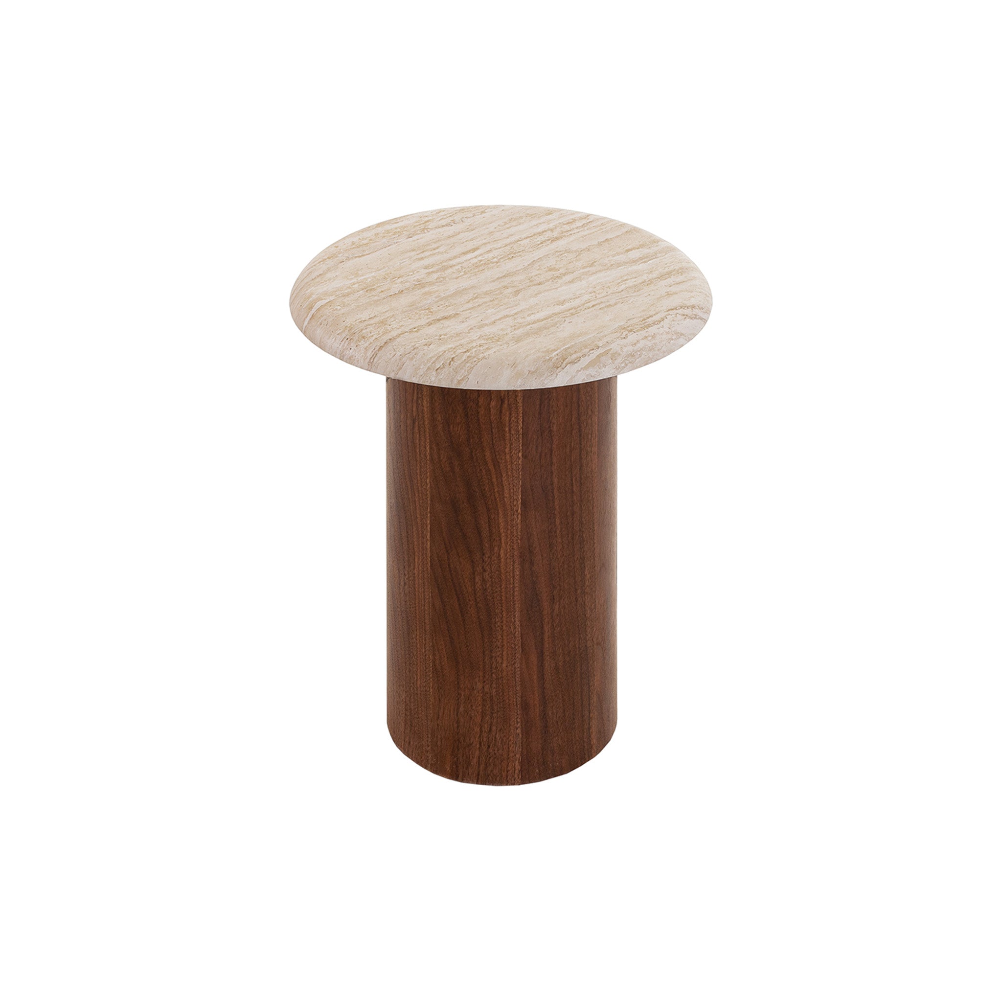 Imperial Walnut Side Table - Stone Look Beige Side Table Iggy-Core