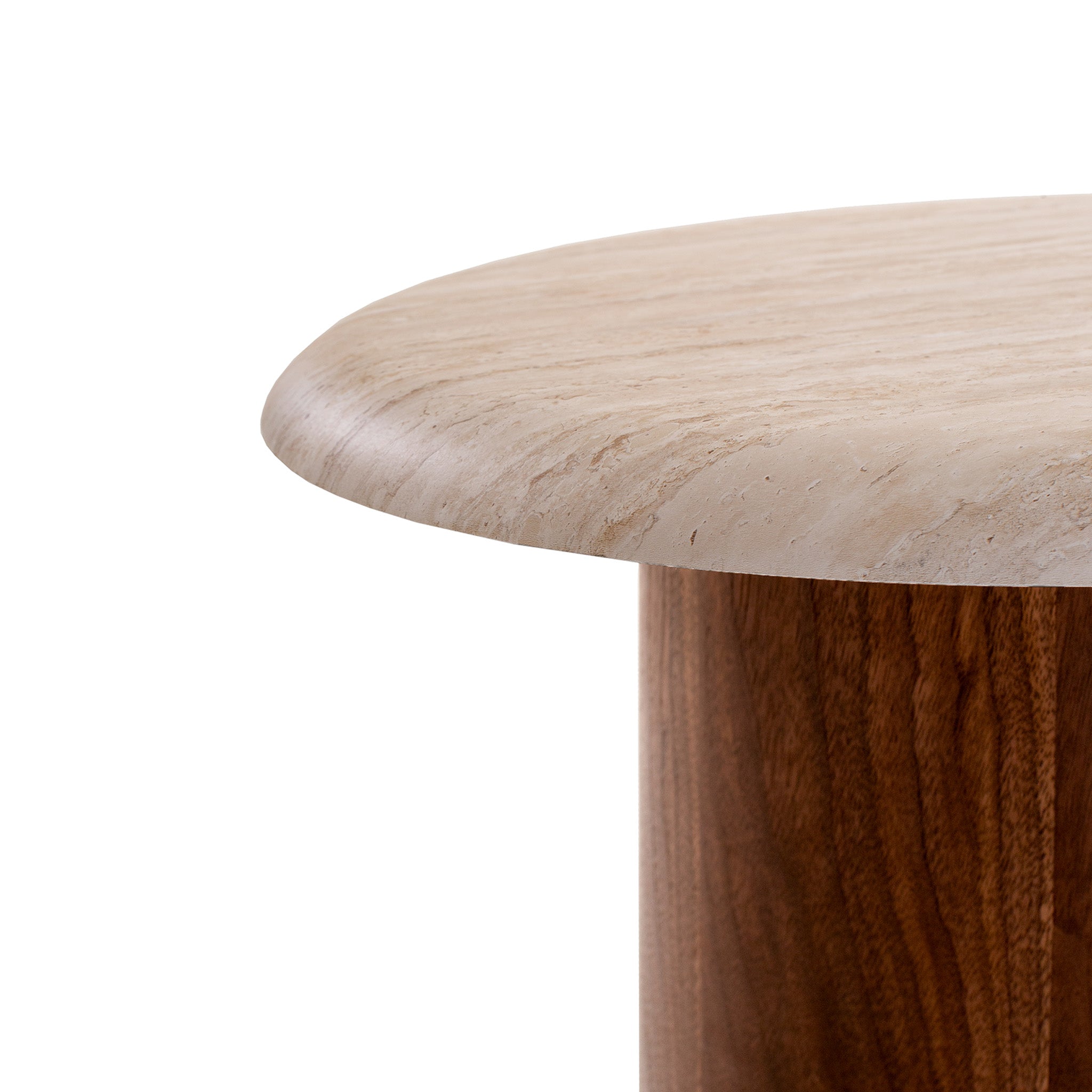 Imperial Walnut Side Table - Stone Look Beige Side Table Iggy-Core