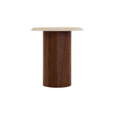 Imperial Walnut Side Table - Stone Look Beige Side Table Iggy-Core