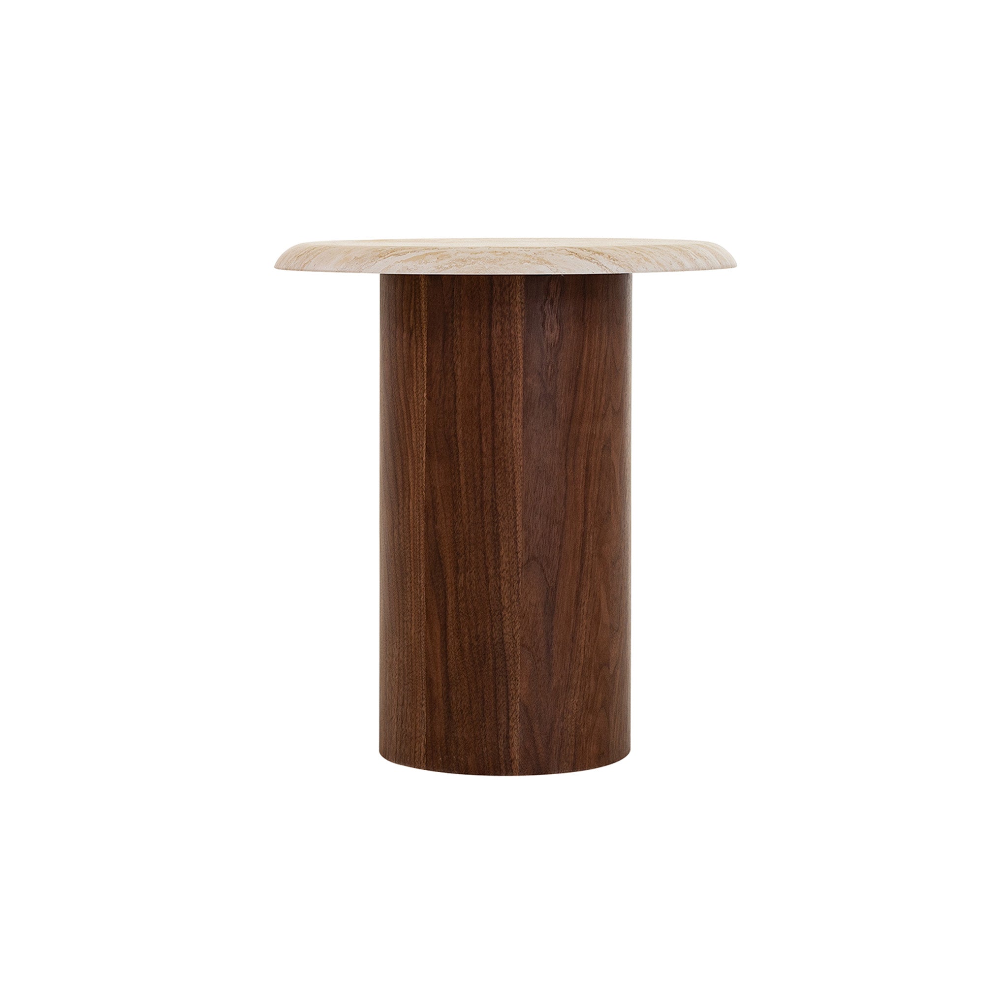 Imperial Walnut Side Table - Stone Look Beige Side Table Iggy-Core