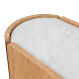 Arnar 60cm Bedside Table - Natural Oak with Marble Top Bedside Table Century-Core