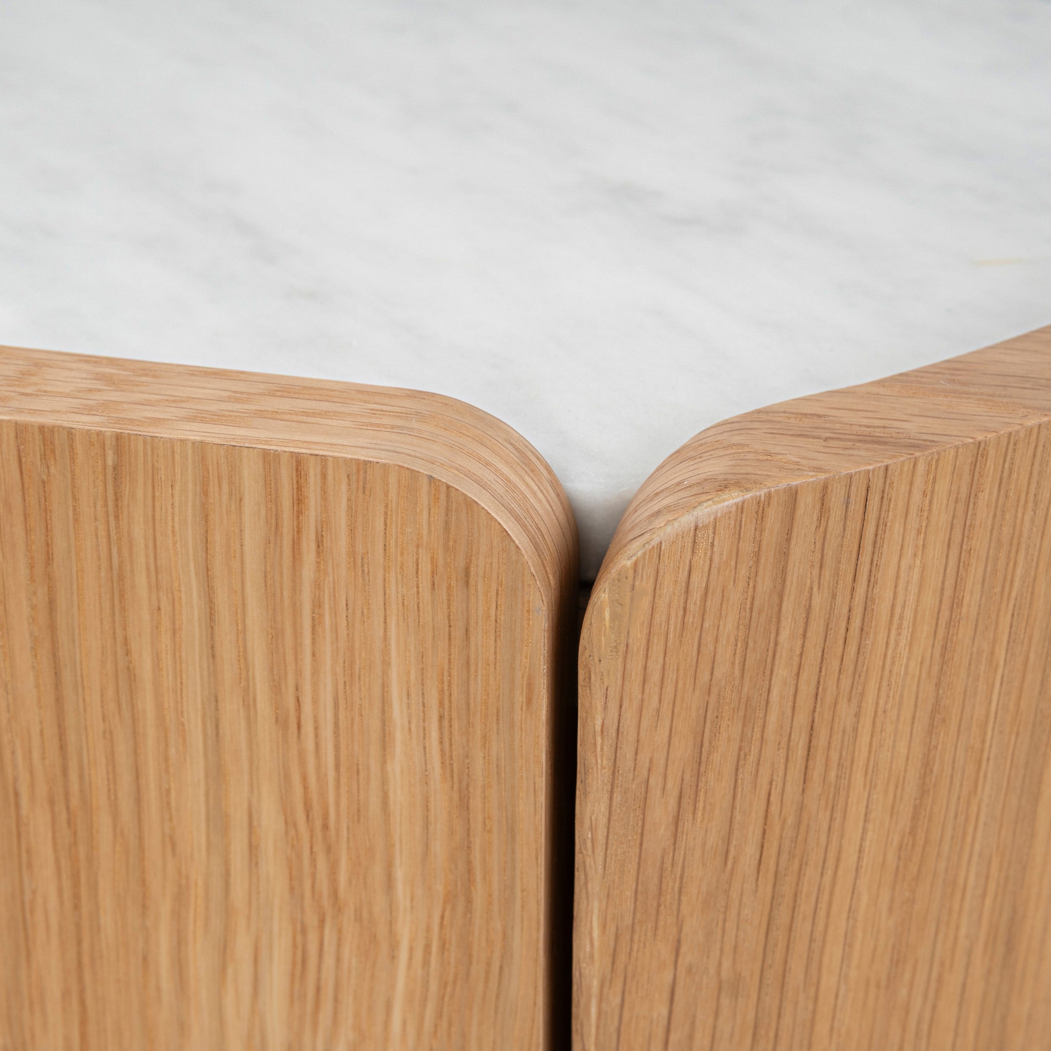 Arnar 60cm Bedside Table - Natural Oak with Marble Top Bedside Table Century-Core