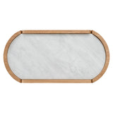 Arnar 60cm Bedside Table - Natural Oak with Marble Top Bedside Table Century-Core