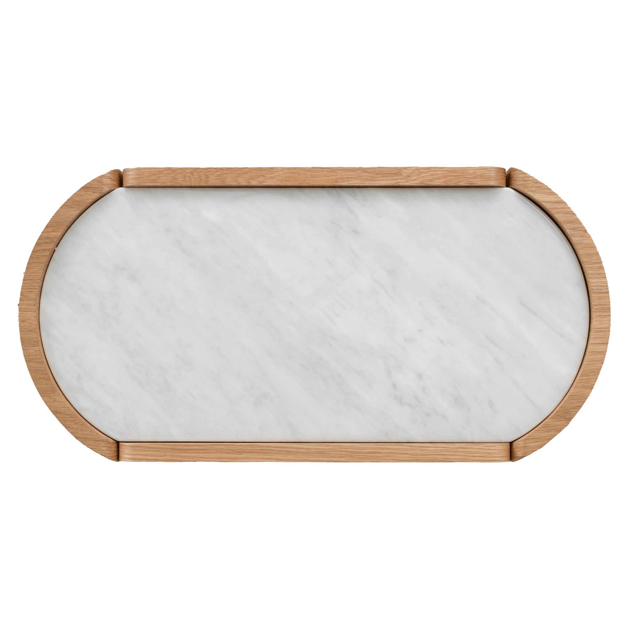 Arnar 60cm Bedside Table - Natural Oak with Marble Top Bedside Table Century-Core