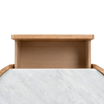Arnar 60cm Bedside Table - Natural Oak with Marble Top Bedside Table Century-Core