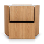 Arnar 60cm Bedside Table - Natural Oak with Marble Top Bedside Table Century-Core