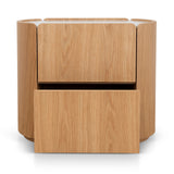 Arnar 60cm Bedside Table - Natural Oak with Marble Top Bedside Table Century-Core
