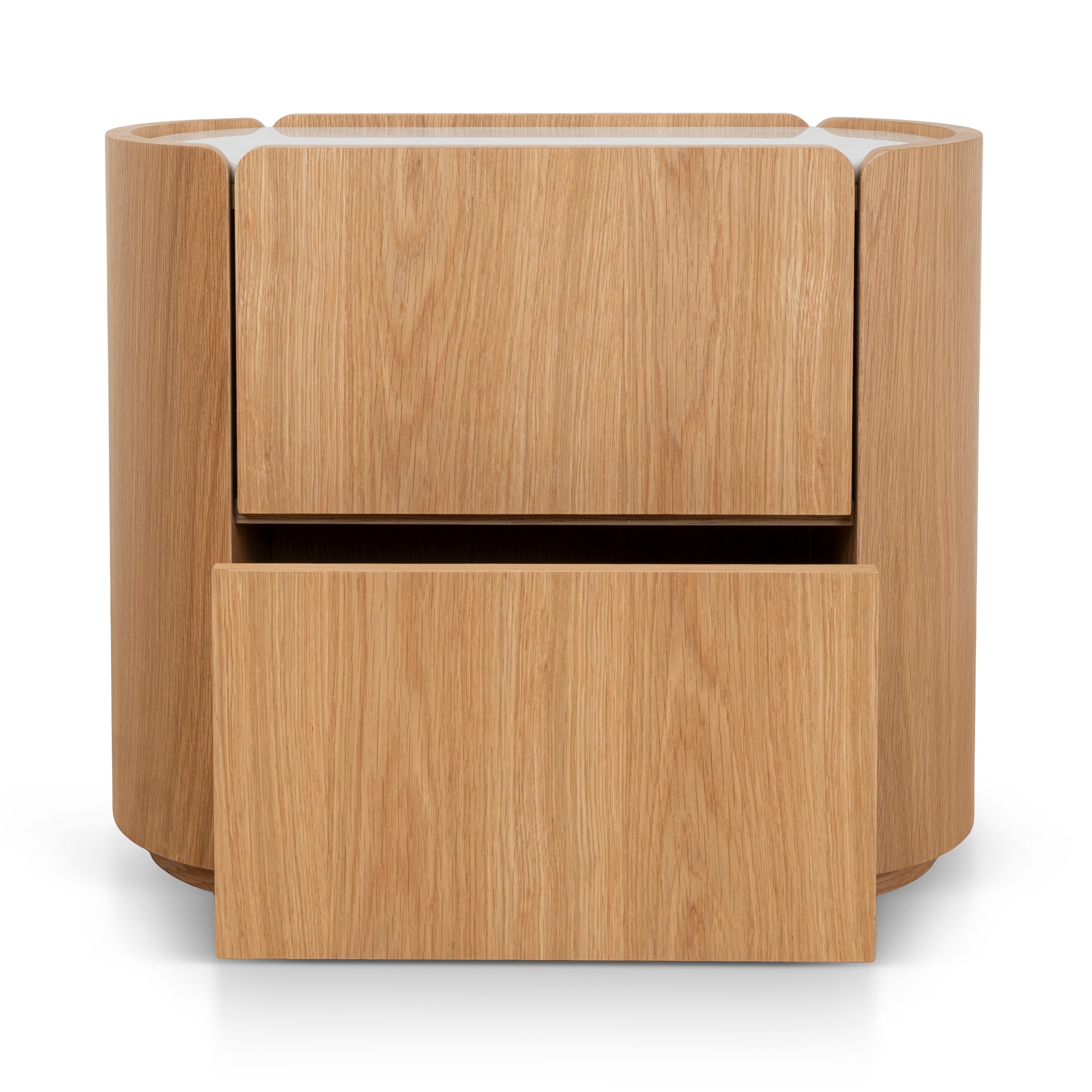 Arnar 60cm Bedside Table - Natural Oak with Marble Top Bedside Table Century-Core