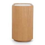 Arnar 60cm Bedside Table - Natural Oak with Marble Top Bedside Table Century-Core
