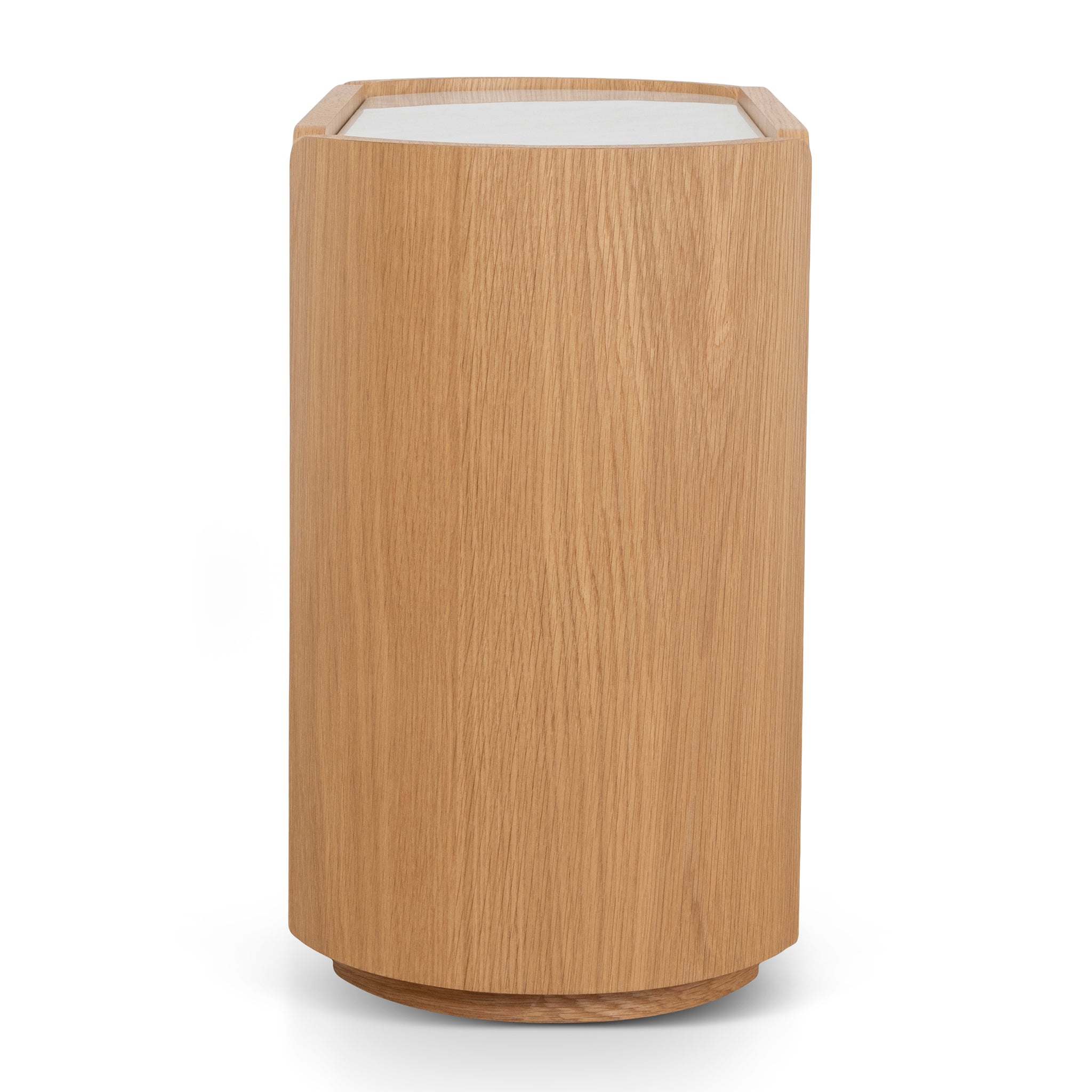 Arnar 60cm Bedside Table - Natural Oak with Marble Top Bedside Table Century-Core
