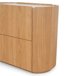 Arnar 60cm Bedside Table - Natural Oak with Marble Top Bedside Table Century-Core
