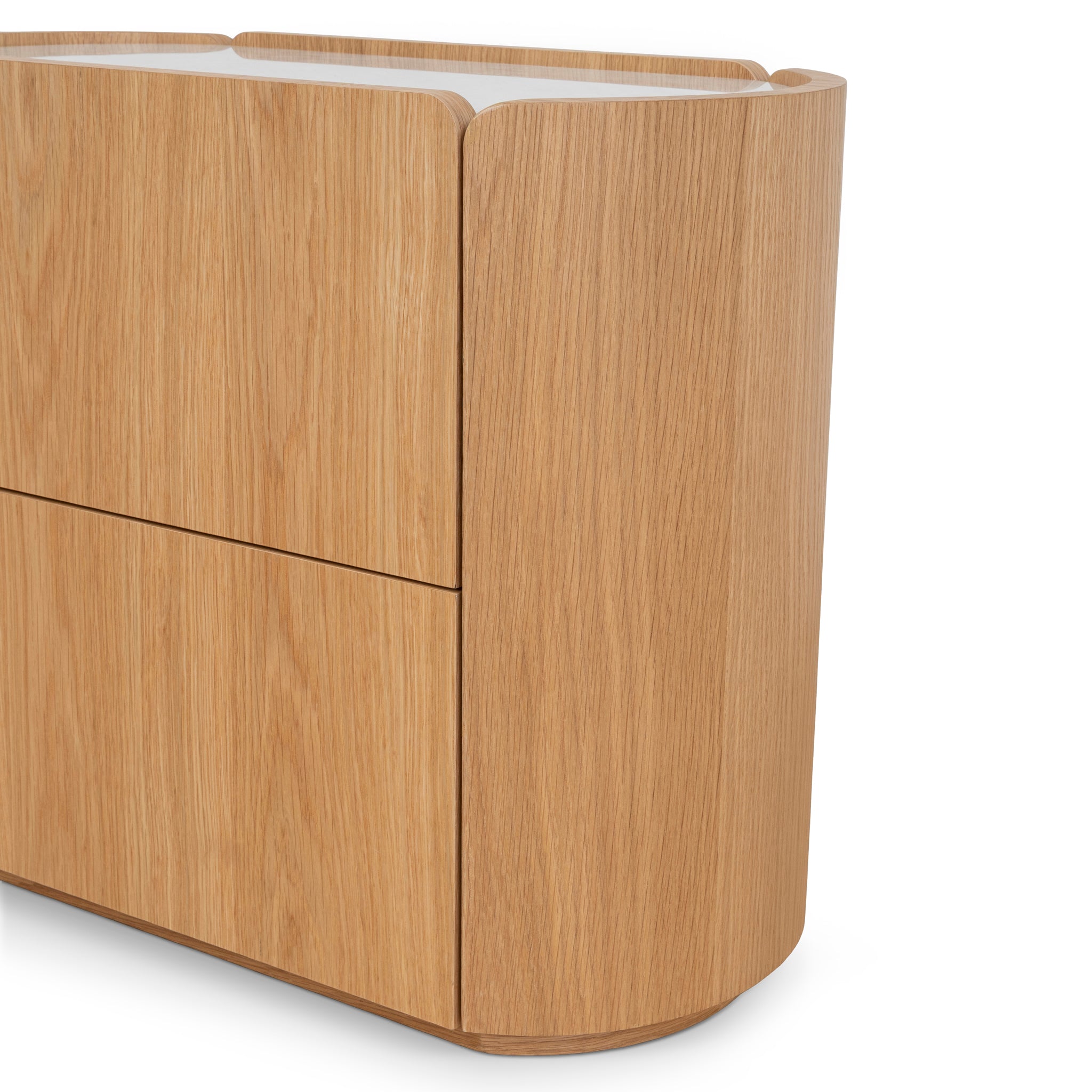 Arnar 60cm Bedside Table - Natural Oak with Marble Top Bedside Table Century-Core