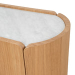 Arnar 60cm Bedside Table - Natural Oak with Marble Top Bedside Table Century-Core