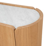 Arnar 60cm Bedside Table - Natural Oak with Marble Top Bedside Table Century-Core