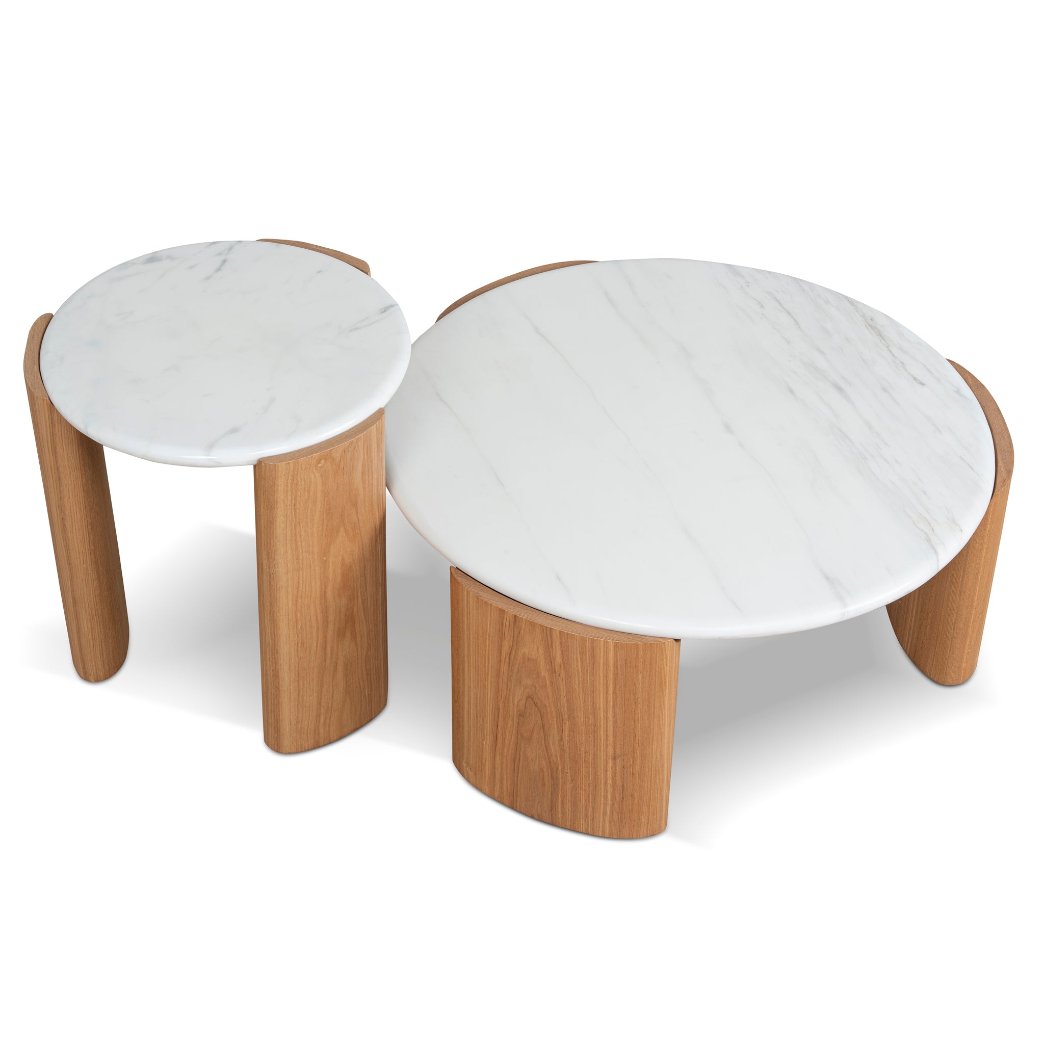 Marbela Nested Carrara Marble Coffee Table - Natural Coffee Table NY-Core