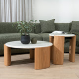 Ex Display - Marbela Nested Carrara Marble Coffee Table - Natural Coffee Table NY-Core