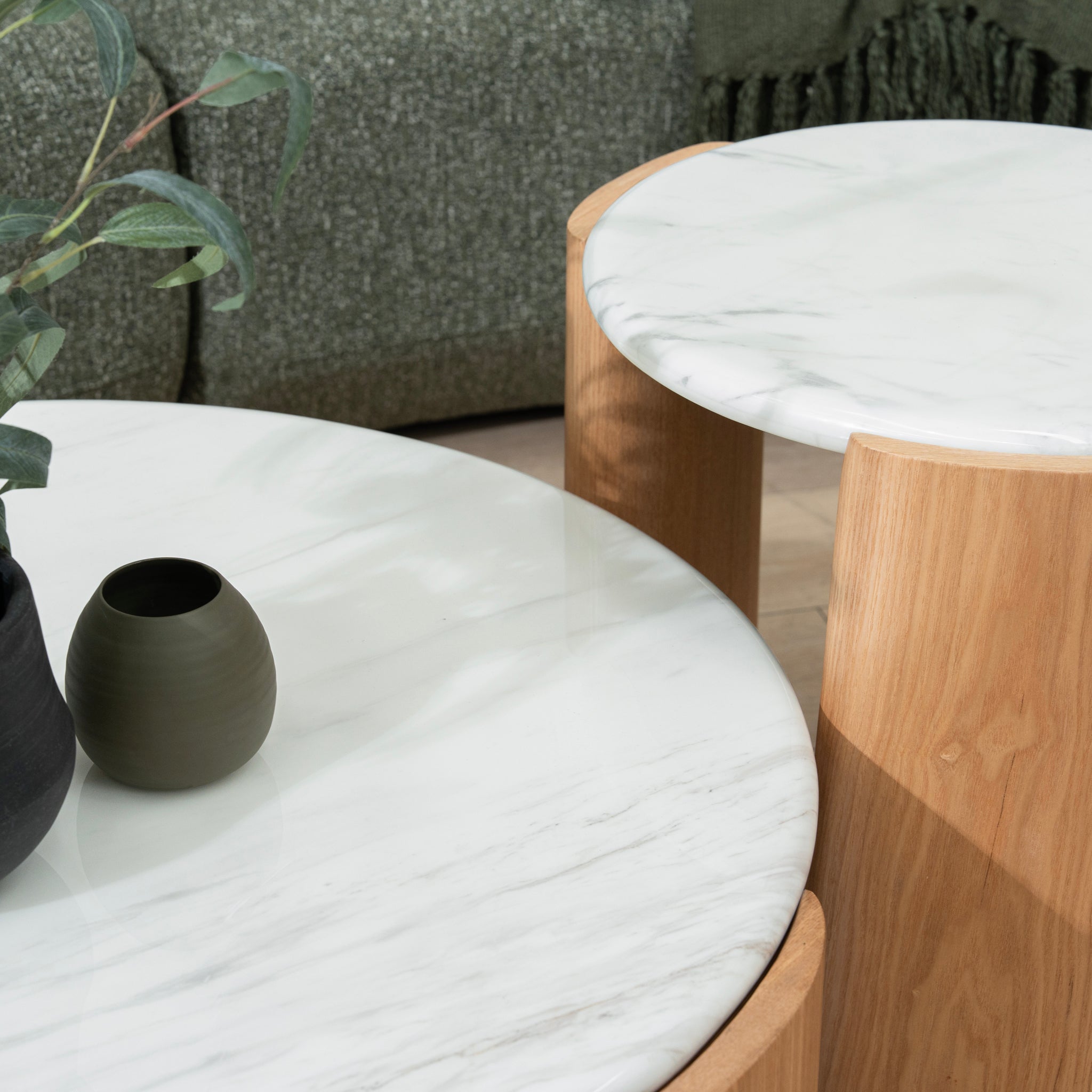 Ex Display - Marbela Nested Carrara Marble Coffee Table - Natural Coffee Table NY-Core