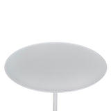 Pravina 45cm Matte White Side Table - Travertine Side Table NY-Core