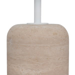 Pravina 45cm Matte White Side Table - Travertine Side Table NY-Core