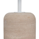 Pravina 45cm Matte White Side Table - Travertine Side Table NY-Core