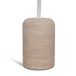 Pravina 45cm Matte White Side Table - Travertine Side Table NY-Core