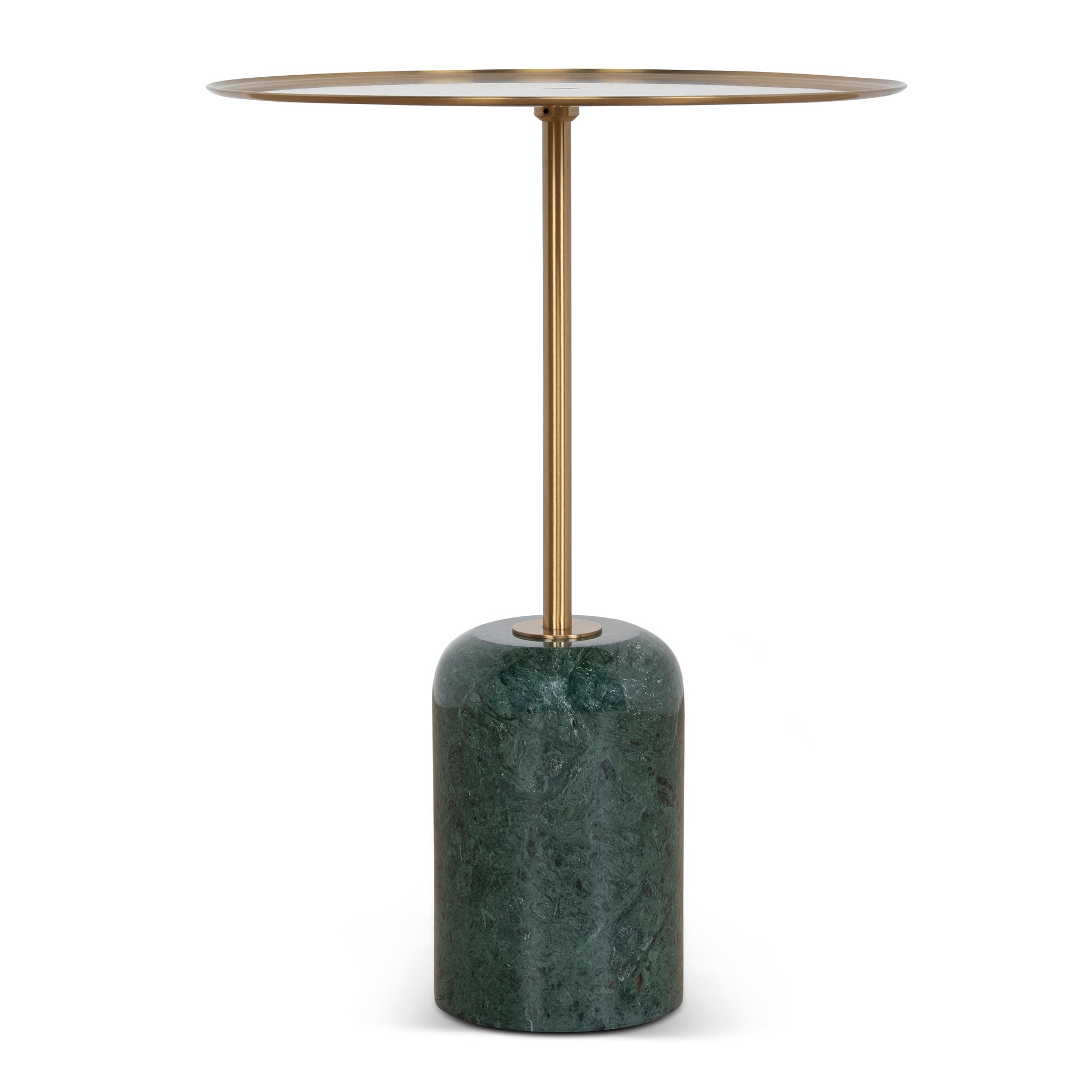 Pravina 45cm Brushed Gold Side Table - Green Crystal Side Table NY-Core