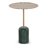 Pravina 45cm Brushed Gold Side Table - Green Crystal Side Table NY-Core