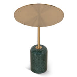Pravina 45cm Brushed Gold Side Table - Green Crystal Side Table NY-Core