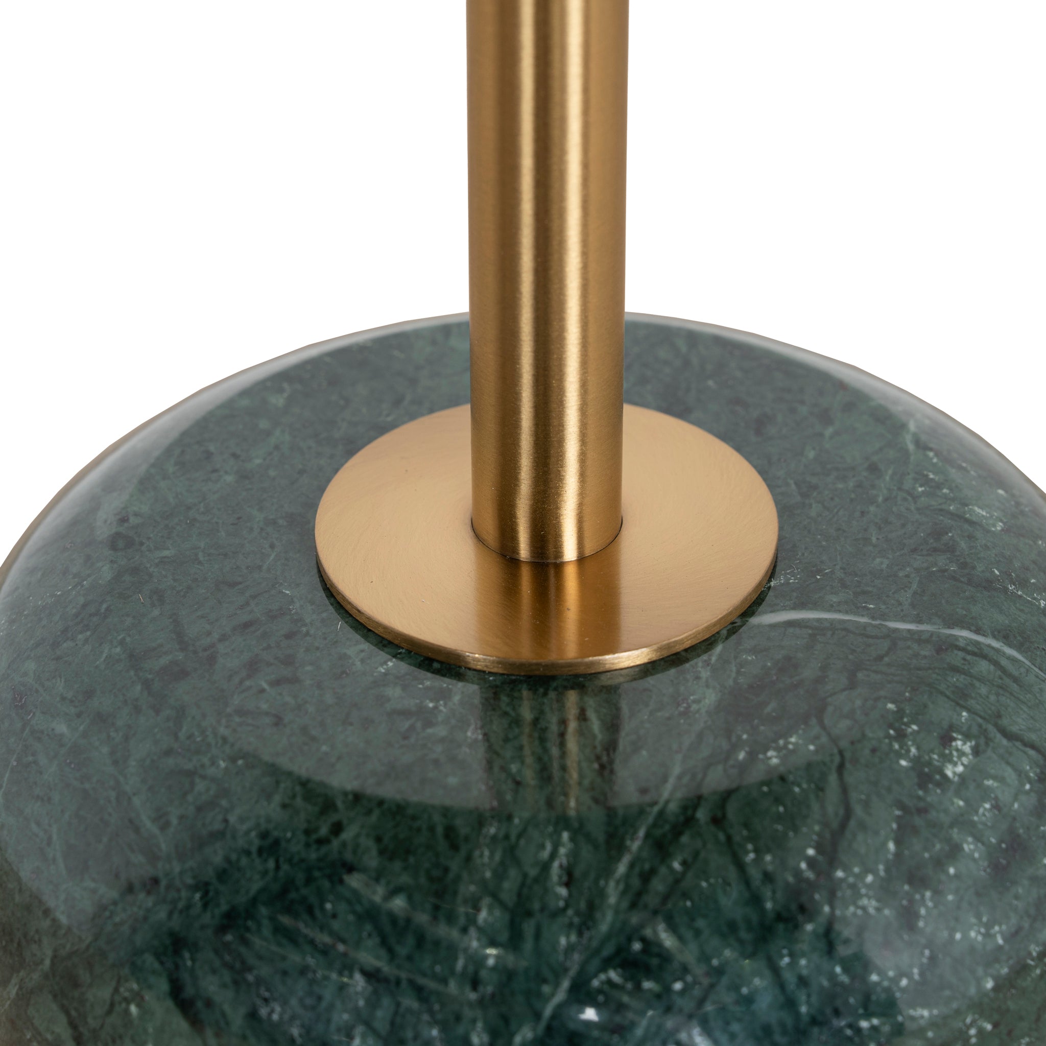 Pravina 45cm Brushed Gold Side Table - Green Crystal Side Table NY-Core
