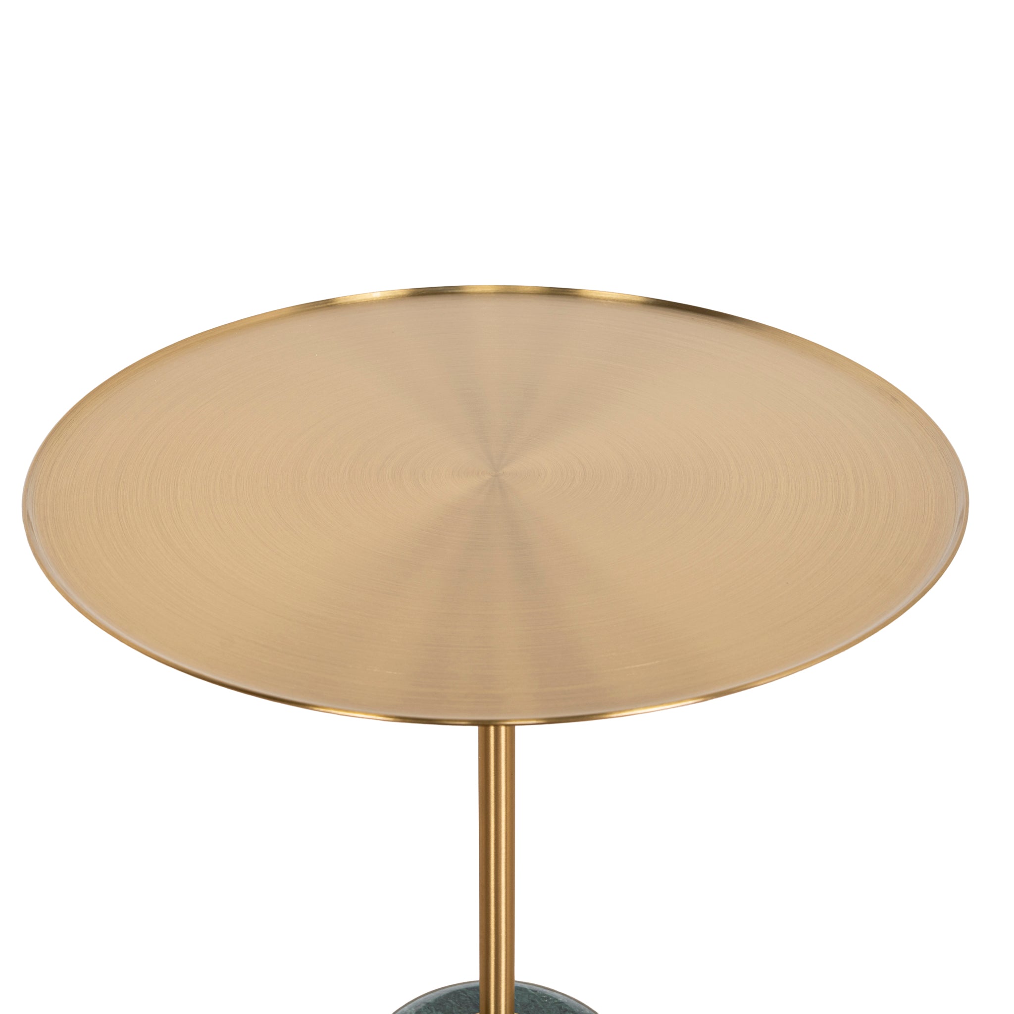 Pravina 45cm Brushed Gold Side Table - Green Crystal Side Table NY-Core