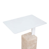Hilaria 40cm Matte White Side Table - Natural Side Table NY-Core