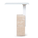 Hilaria 40cm Matte White Side Table - Natural Side Table NY-Core