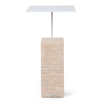 Hilaria 40cm Matte White Side Table - Natural Side Table NY-Core
