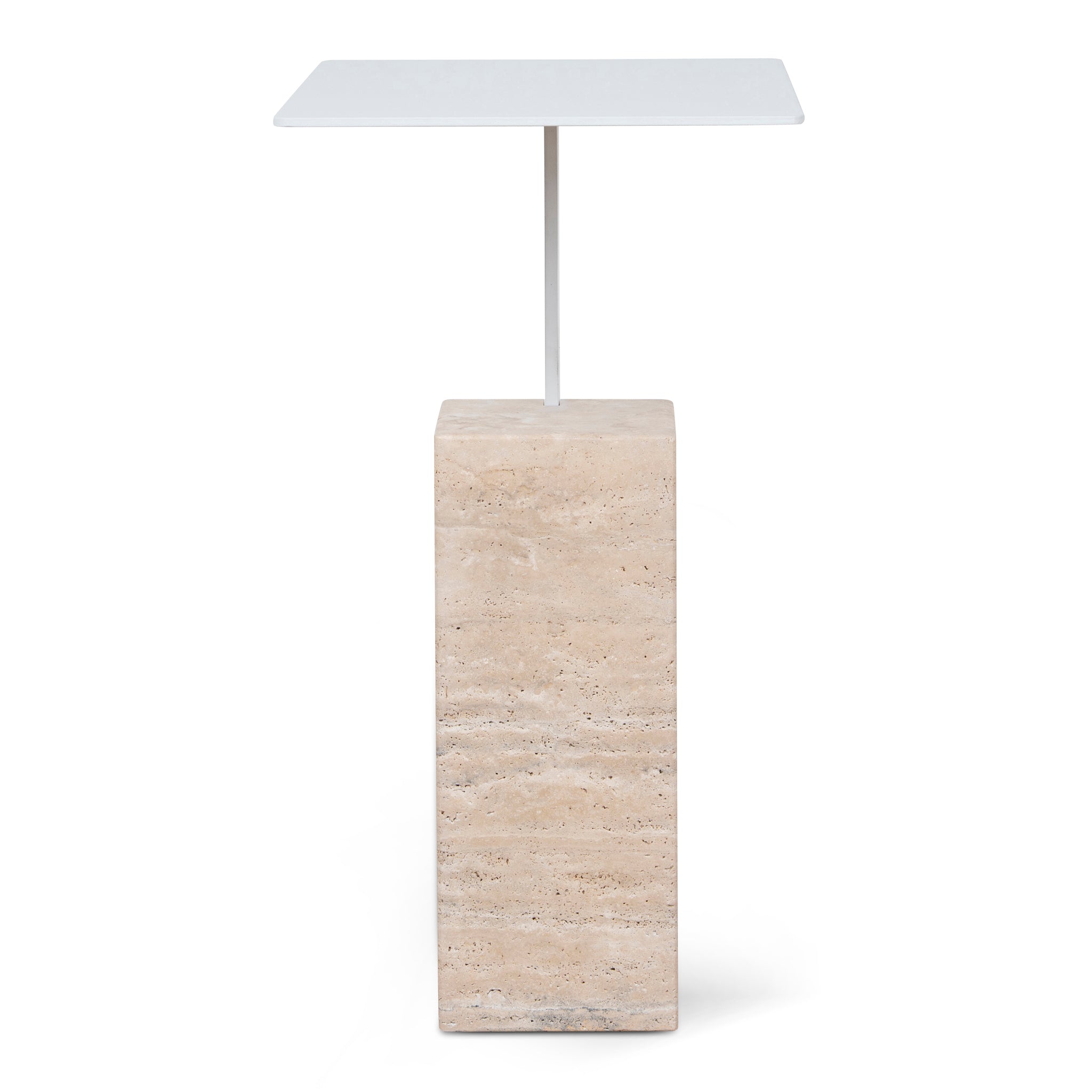 Hilaria 40cm Matte White Side Table - Natural Side Table NY-Core