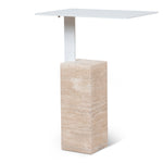 Hilaria 40cm Matte White Side Table - Natural Side Table NY-Core