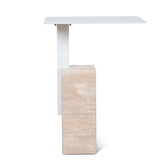Hilaria 40cm Matte White Side Table - Natural Side Table NY-Core
