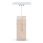 Hilaria 40cm Matte White Side Table - Natural Side Table NY-Core