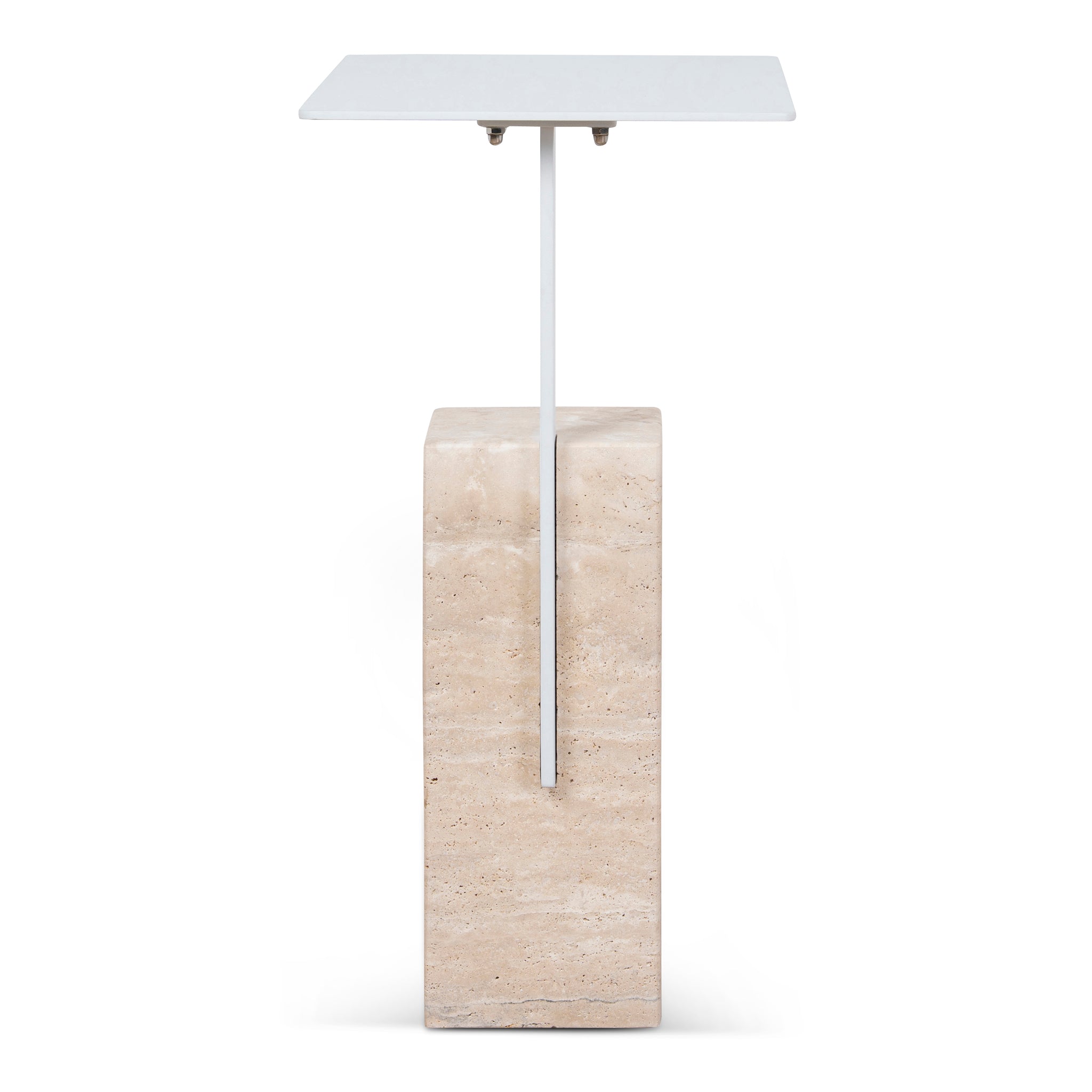 Hilaria 40cm Matte White Side Table - Natural Side Table NY-Core