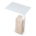 Hilaria 40cm Matte White Side Table - Natural Side Table NY-Core