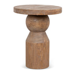 Roslain 40cm Round Side Table - Natural Side Table Reclaimed-Core