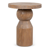Roslain 40cm Round Side Table - Natural Side Table Reclaimed-Core