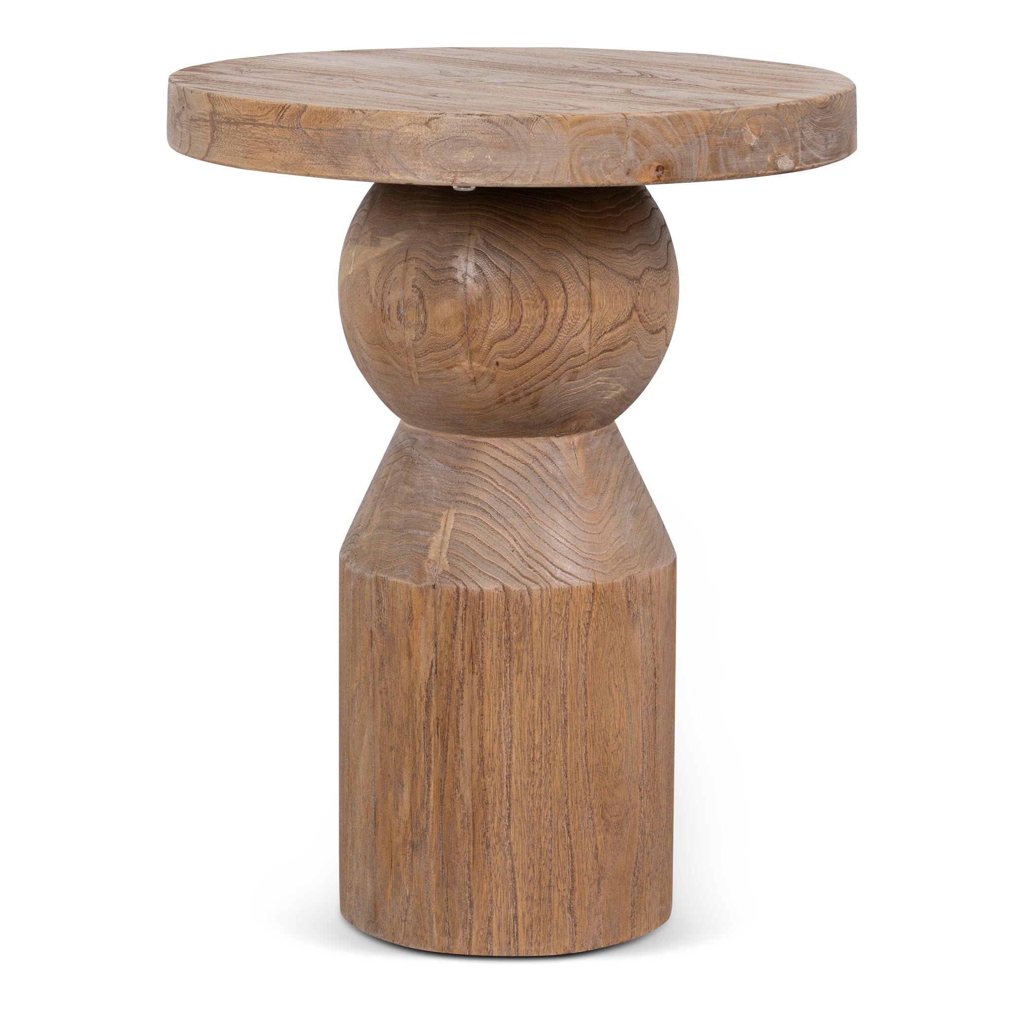 Roslain 40cm Round Side Table - Natural Side Table Reclaimed-Core