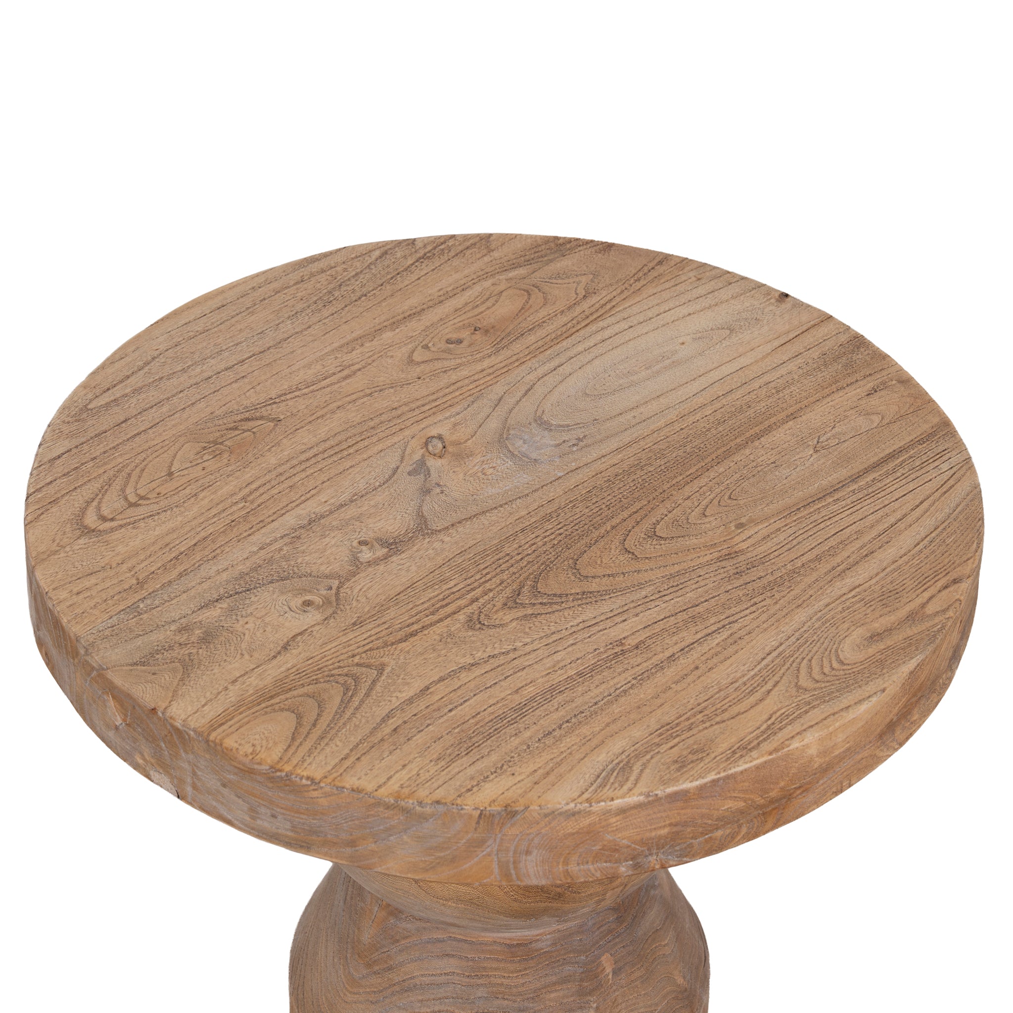Roslain 40cm Round Side Table - Natural Side Table Reclaimed-Core