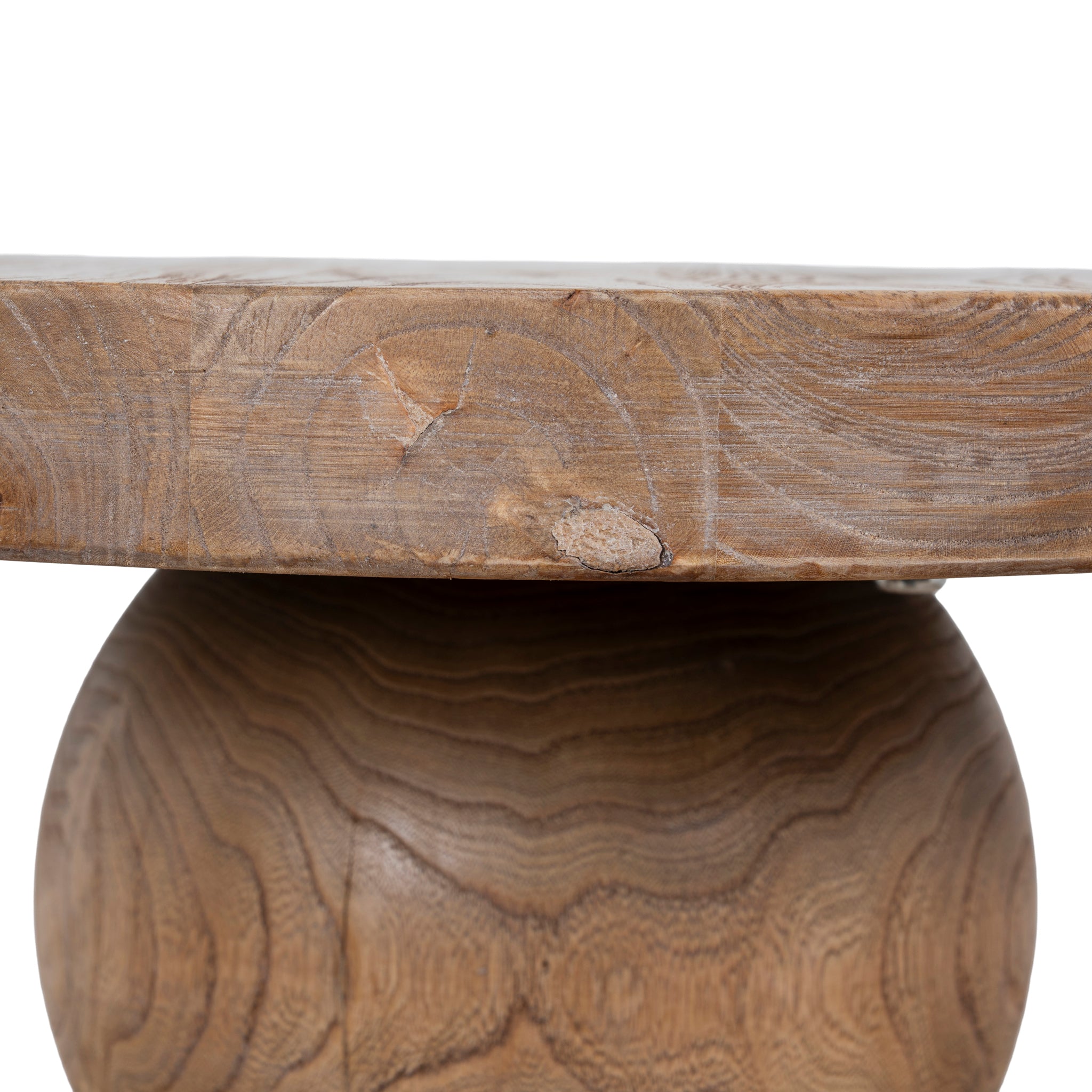 Roslain 40cm Round Side Table - Natural Side Table Reclaimed-Core