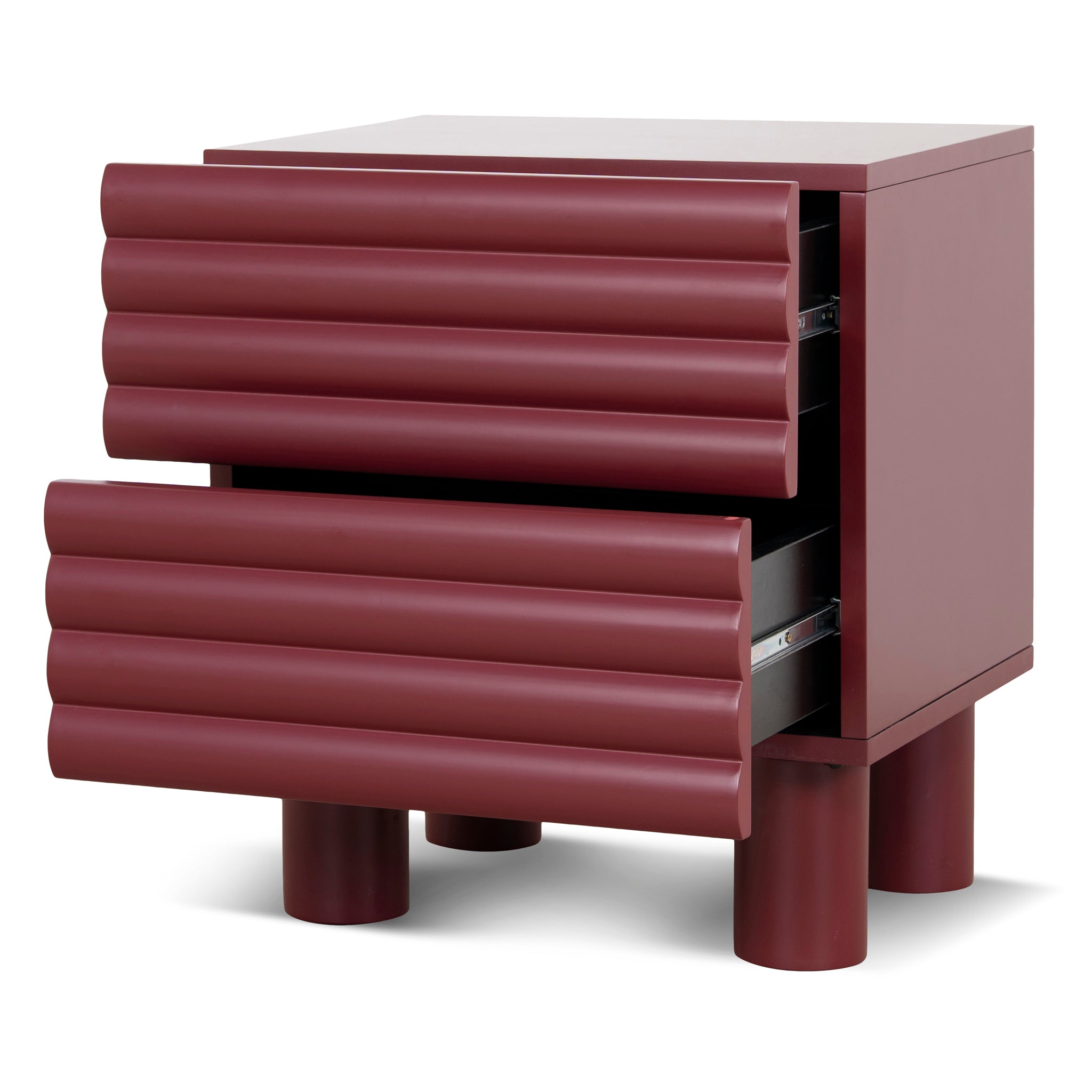 Ex Display - Vasuda 48cm Bedside Table - Red Bedside Table KD-Core