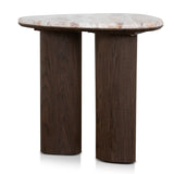 Ex Display - Cavira 44cm Marble Side Table - Walnut Side Table Mika-Core