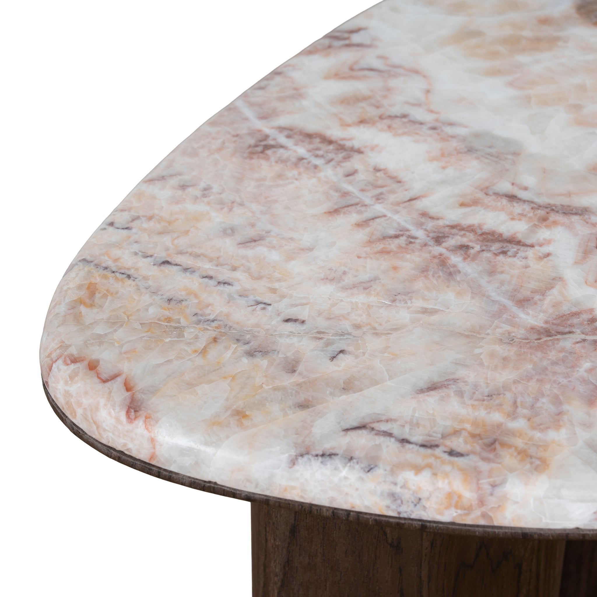 Ex Display - Cavira 44cm Marble Side Table - Walnut Side Table Mika-Core